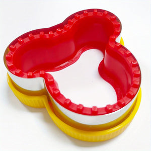 Planet Gates Yellow+Red 1 stainless steel bear shaped cutting mold, sandwich cutting mold with hand protector, bread mold, multifunctional sandwich, toast, fruit cutting mold, biscuit mold, DIY baking mold