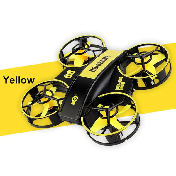 Planet Gates Yellow RH-821 08 Drone Mini Quadcopter Lighting UFO Drone Fixed Altitude Remote Control Aircraft Children Toys Drop Shipping