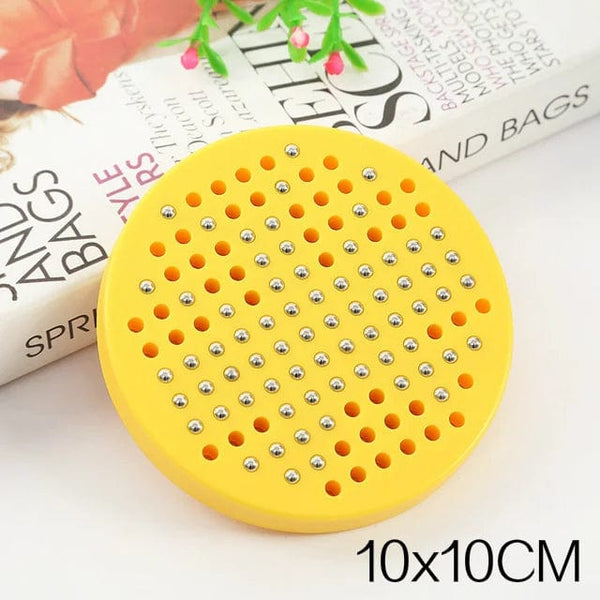 Planet Gates Yellow Round Magnetic Ball Drawing Board With Pen Kids Learning Drawing Sketch Pad Tablet Educational Toys For Children Adult Notebook Gift