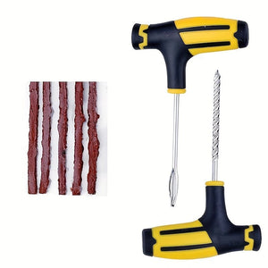 Planet Gates Yellow Set Complete Car & Motorcycle Tire Repair Tool Kit - Fix Punctures & Replace Tires Easily!