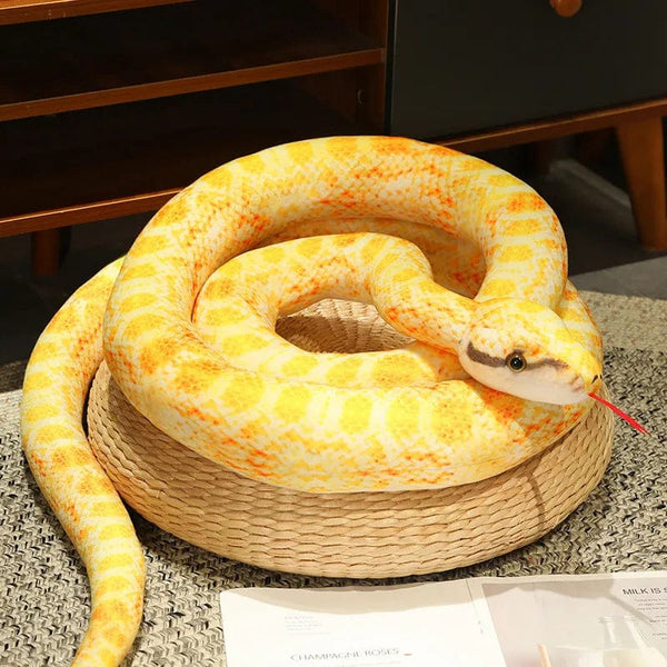 Planet Gates yellow snake / 160cm Artificial Python Plush Toy Long Snake Yellow Orange Green Python Plush Toy Decorate The House Holiday Decorations
