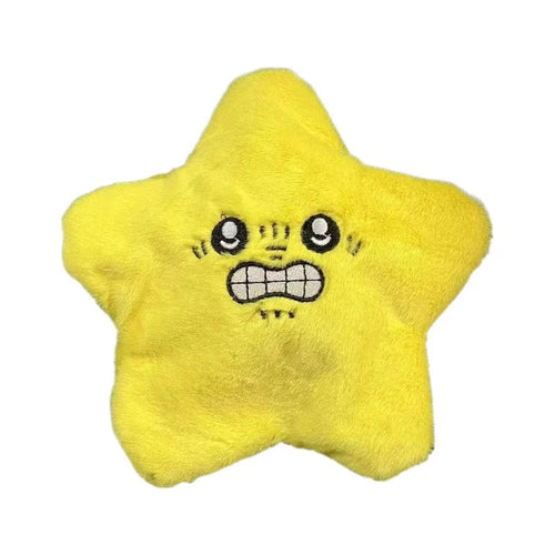 Planet Gates Yellow Star / 22cm Angry Moving Jumping Stars Plush Toy Cute Yellow Pentagonal Heart Expression Stars Plush Soft Kawaii  Fun Toy Gift for Kid Adult