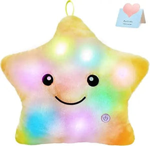 Planet Gates Yellow-Star 34CM Creative Toy Luminous Pillow Soft Stuffed Plush Glowing Colorful Stars Cushion Led Light Toys Gift For Kids Children Girls