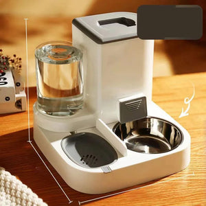 Planet Gates Yellow steel bowl Large Capacity Automatic Cat Food Dispenser Drinking Water Bowl Pet Supplies Wet and Dry Separation Dog Food Container