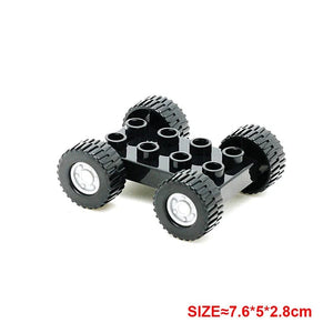 Planet Gates Yellow truck Large Building Blocks Car Model Children's Urban Traffic Accessories Assembled Toy Car Chassis Boat Motorcycle Compatible Duploe