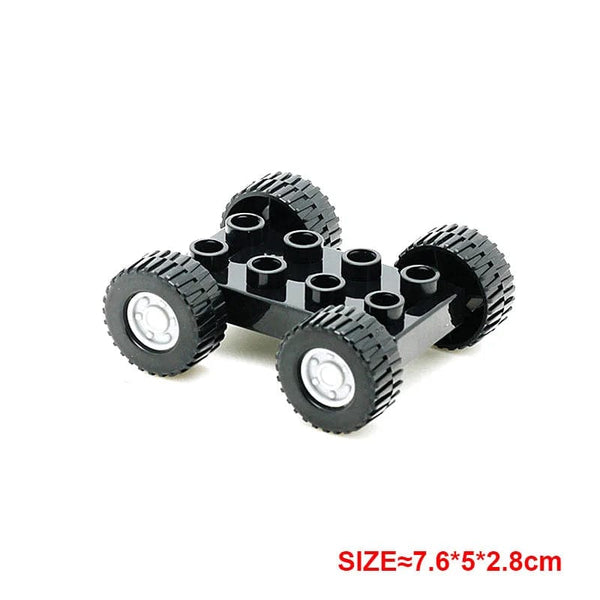 Planet Gates Yellow truck Large Building Blocks Car Model Children's Urban Traffic Accessories Assembled Toy Car Chassis Boat Motorcycle Compatible Duploe