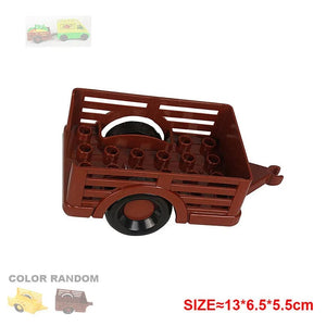 Planet Gates Yellow truck Large Building Blocks Car Model Children's Urban Traffic Accessories Assembled Toy Car Chassis Boat Motorcycle Compatible Duploe