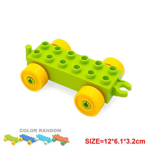 Planet Gates Yellow truck Large Building Blocks Car Model Children's Urban Traffic Accessories Assembled Toy Car Chassis Boat Motorcycle Compatible Duploe