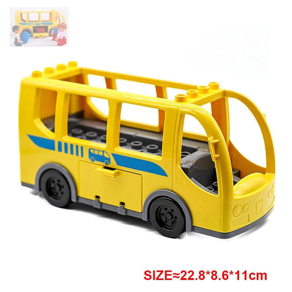 Planet Gates Yellow truck Large Building Blocks Car Model Children's Urban Traffic Accessories Assembled Toy Car Chassis Boat Motorcycle Compatible Duploe