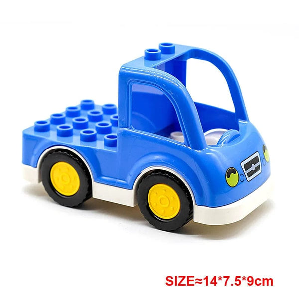 Planet Gates Yellow truck Large Building Blocks Car Model Children's Urban Traffic Accessories Assembled Toy Car Chassis Boat Motorcycle Compatible Duploe