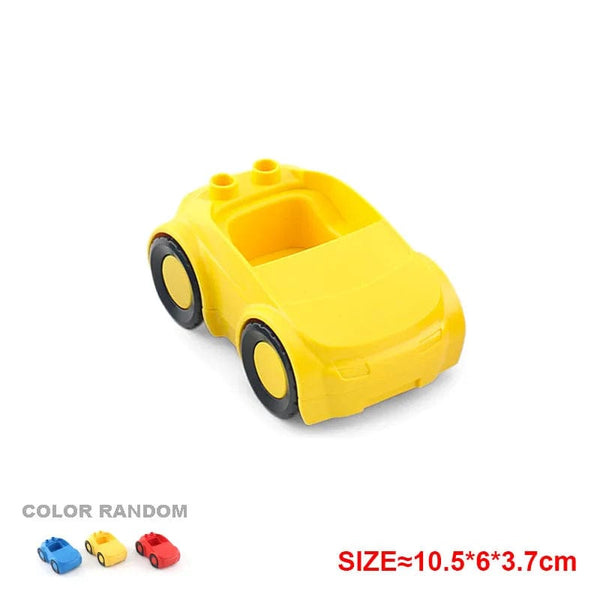 Planet Gates Yellow truck Large Building Blocks Car Model Children's Urban Traffic Accessories Assembled Toy Car Chassis Boat Motorcycle Compatible Duploe