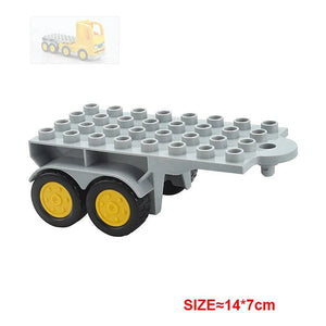 Planet Gates Yellow truck Large Building Blocks Car Model Children's Urban Traffic Accessories Assembled Toy Car Chassis Boat Motorcycle Compatible Duploe