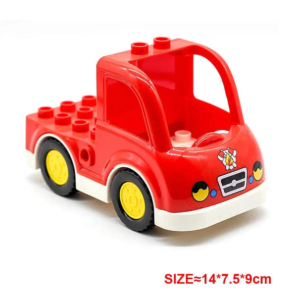 Planet Gates Yellow truck Large Building Blocks Car Model Children's Urban Traffic Accessories Assembled Toy Car Chassis Boat Motorcycle Compatible Duploe