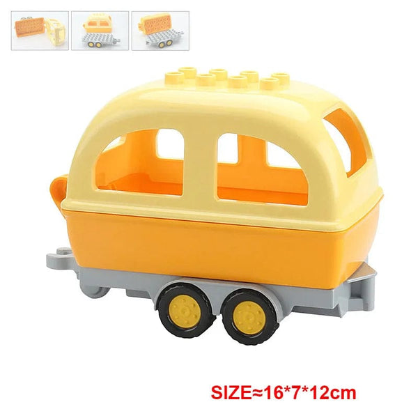 Planet Gates Yellow truck Large Building Blocks Car Model Children's Urban Traffic Accessories Assembled Toy Car Chassis Boat Motorcycle Compatible Duploe