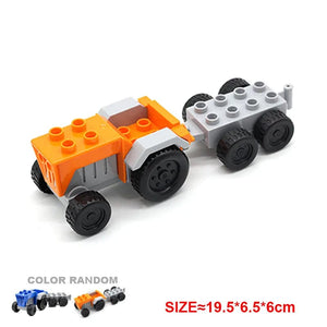 Planet Gates Yellow truck Large Building Blocks Car Model Children's Urban Traffic Accessories Assembled Toy Car Chassis Boat Motorcycle Compatible Duploe