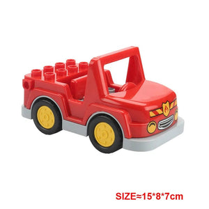 Planet Gates Yellow truck Large Building Blocks Car Model Children's Urban Traffic Accessories Assembled Toy Car Chassis Boat Motorcycle Compatible Duploe