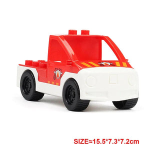 Planet Gates Yellow truck Large Building Blocks Car Model Children's Urban Traffic Accessories Assembled Toy Car Chassis Boat Motorcycle Compatible Duploe