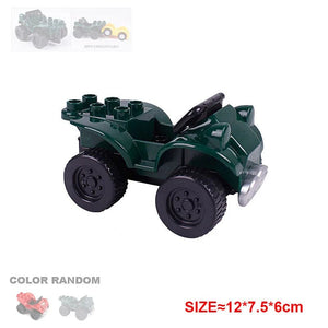 Planet Gates Yellow truck Large Building Blocks Car Model Children's Urban Traffic Accessories Assembled Toy Car Chassis Boat Motorcycle Compatible Duploe