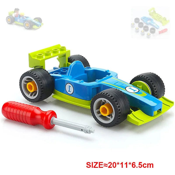 Planet Gates Yellow truck Large Building Blocks Car Model Children's Urban Traffic Accessories Assembled Toy Car Chassis Boat Motorcycle Compatible Duploe