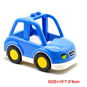 Planet Gates Yellow truck Large Building Blocks Car Model Children's Urban Traffic Accessories Assembled Toy Car Chassis Boat Motorcycle Compatible Duploe