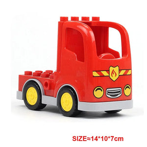 Planet Gates Yellow truck Large Building Blocks Car Model Children's Urban Traffic Accessories Assembled Toy Car Chassis Boat Motorcycle Compatible Duploe