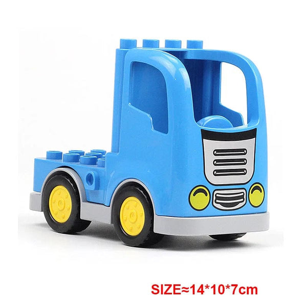 Planet Gates Yellow truck Large Building Blocks Car Model Children's Urban Traffic Accessories Assembled Toy Car Chassis Boat Motorcycle Compatible Duploe