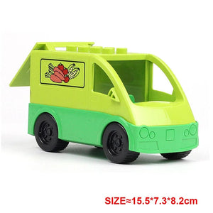 Planet Gates Yellow truck Large Building Blocks Car Model Children's Urban Traffic Accessories Assembled Toy Car Chassis Boat Motorcycle Compatible Duploe