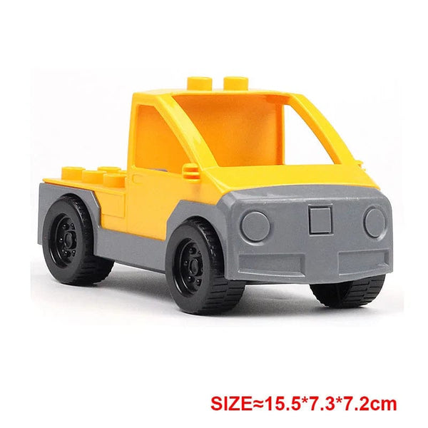 Planet Gates Yellow truck Large Building Blocks Car Model Children's Urban Traffic Accessories Assembled Toy Car Chassis Boat Motorcycle Compatible Duploe
