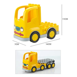 Planet Gates Yellow truck Large Building Blocks Car Model Children's Urban Traffic Accessories Assembled Toy Car Chassis Boat Motorcycle Compatible Duploe