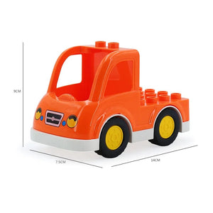 Planet Gates Yellow truck Large Building Blocks Car Model Children's Urban Traffic Accessories Assembled Toy Car Chassis Boat Motorcycle Compatible Duploe