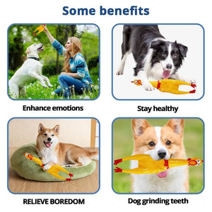 Planet Gates yellow Yellow Screaming Chicken Dog Toys Novelty and Durable Chew Toy Sound Squeeze Screaming Toy