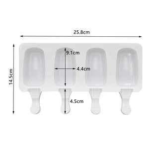 Planet Gates YH-621 4 Cells /8 Cells Summer Ice Cream Silicone Mold DIY Ice Pop Maker Freezer Fruit Juice Popsicle Mould Ice Tray Cake Baking Mold