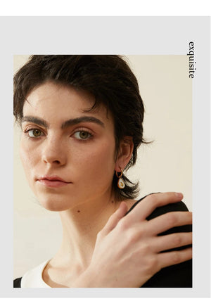 Planet Gates YH019A Yhpup Golden Avocado Drop Stainless Steel Fruit Huggie Hoop Earrings for Women Natural Shell Fashion Charm Cute Jewelry Gift