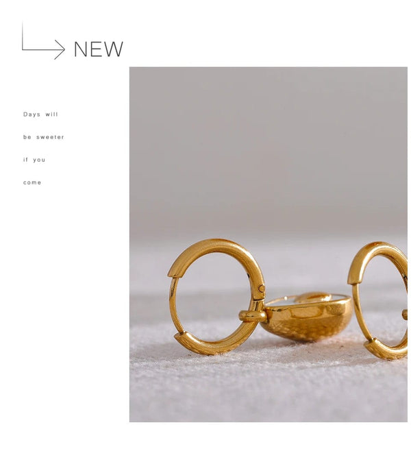 Planet Gates YH019A Yhpup Golden Avocado Drop Stainless Steel Fruit Huggie Hoop Earrings for Women Natural Shell Fashion Charm Cute Jewelry Gift