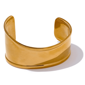 Planet Gates YH3368A Gold Yhpup High Quality Stainless Steel Metal Wide Cuff Open Bracelet Bangle Waterproof Texture Personalized Unisex Jewelry Bijoux