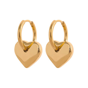 Planet Gates YH616A Gold Yhpup Star Moon Heart Pendant Drop Hoop Huggie Earrings 18k Gold Plated Trendy Waterproof Stainless Steel Fashion Charm Jewelry