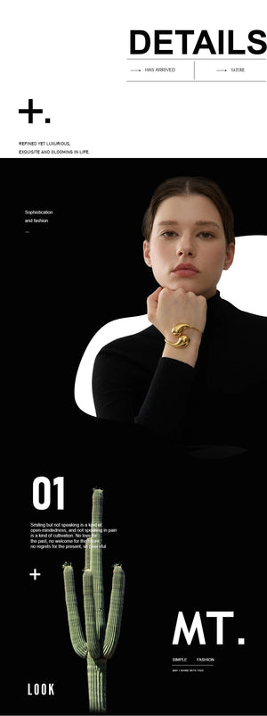 Planet Gates Yhpup 316l Stainless Steel Water Drop Hollow Adjustable Bracelet Bangle for Women 18K Gold PVD Plated Rust Proof Unusual Jewelry
