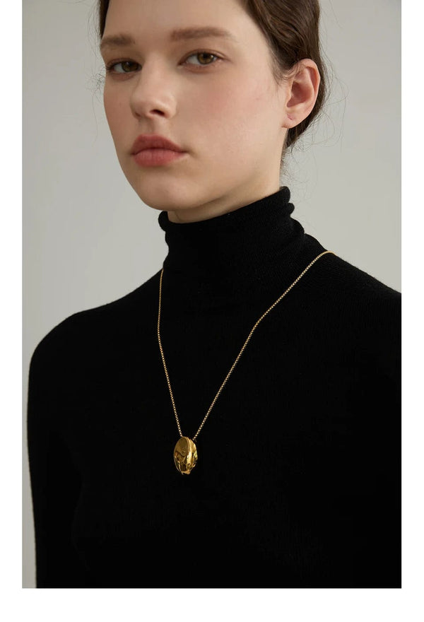 Planet Gates Yhpup 70cm Minimalist Long Unisex Sweater Chain Jewelry 316l Stainless Steel Oval Pendant Necklace for Men Women Waterproof