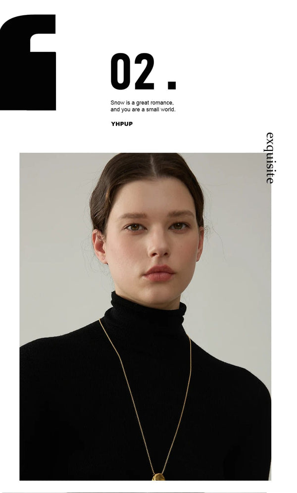 Planet Gates Yhpup 70cm Minimalist Long Unisex Sweater Chain Jewelry 316l Stainless Steel Oval Pendant Necklace for Men Women Waterproof