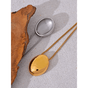 Planet Gates Yhpup 70cm Minimalist Long Unisex Sweater Chain Jewelry 316l Stainless Steel Oval Pendant Necklace for Men Women Waterproof