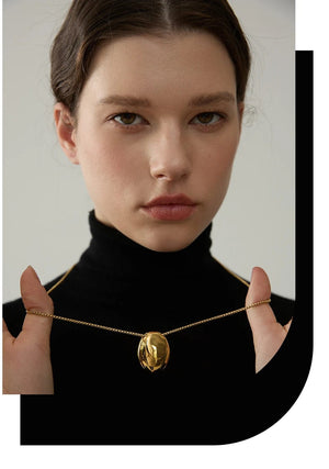 Planet Gates Yhpup 70cm Minimalist Long Unisex Sweater Chain Jewelry 316l Stainless Steel Oval Pendant Necklace for Men Women Waterproof