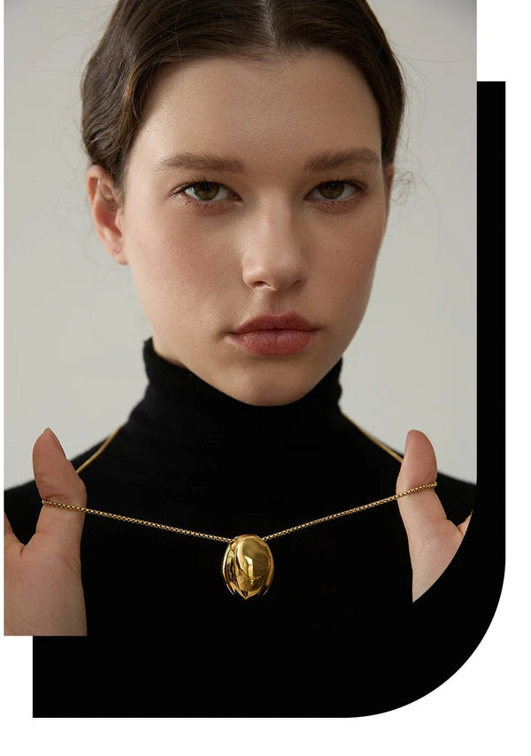 Planet Gates Yhpup 70cm Minimalist Long Unisex Sweater Chain Jewelry 316l Stainless Steel Oval Pendant Necklace for Men Women Waterproof