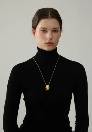 Planet Gates Yhpup 70cm Minimalist Long Unisex Sweater Chain Jewelry 316l Stainless Steel Oval Pendant Necklace for Men Women Waterproof