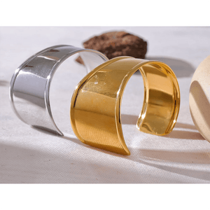 Planet Gates Yhpup High Quality Stainless Steel Metal Wide Cuff Open Bracelet Bangle Waterproof Texture Personalized Unisex Jewelry Bijoux
