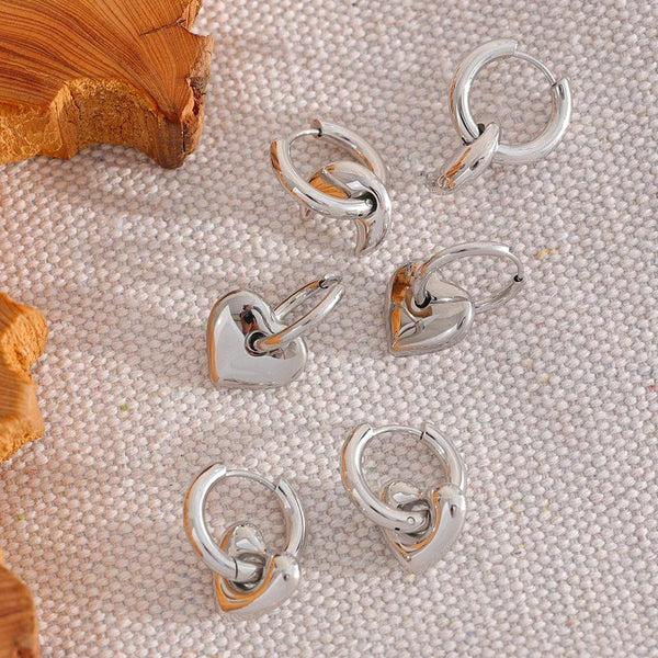 Planet Gates Yhpup Star Moon Heart Pendant Drop Hoop Huggie Earrings 18k Gold Plated Trendy Waterproof Stainless Steel Fashion Charm Jewelry