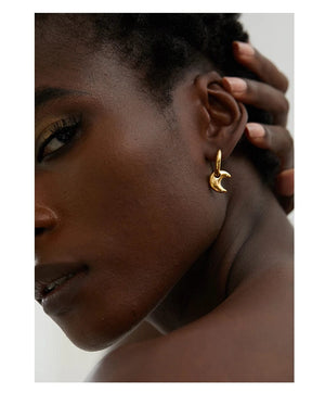 Planet Gates Yhpup Star Moon Heart Pendant Drop Hoop Huggie Earrings 18k Gold Plated Trendy Waterproof Stainless Steel Fashion Charm Jewelry