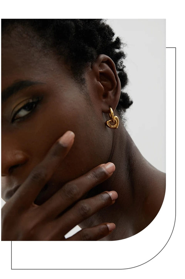 Planet Gates Yhpup Star Moon Heart Pendant Drop Hoop Huggie Earrings 18k Gold Plated Trendy Waterproof Stainless Steel Fashion Charm Jewelry