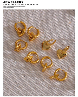 Planet Gates Yhpup Star Moon Heart Pendant Drop Hoop Huggie Earrings 18k Gold Plated Trendy Waterproof Stainless Steel Fashion Charm Jewelry