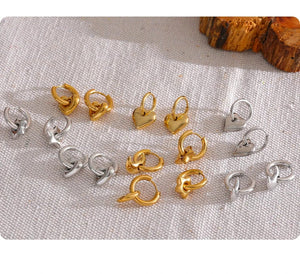 Planet Gates Yhpup Star Moon Heart Pendant Drop Hoop Huggie Earrings 18k Gold Plated Trendy Waterproof Stainless Steel Fashion Charm Jewelry