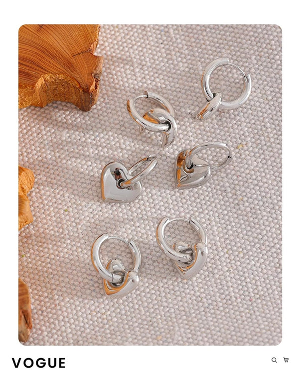 Planet Gates Yhpup Star Moon Heart Pendant Drop Hoop Huggie Earrings 18k Gold Plated Trendy Waterproof Stainless Steel Fashion Charm Jewelry